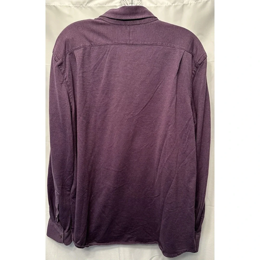 Polo Ralph Lauren Knit‎ Dress Shirt Men's XL Purple Button Up Soft Stretch